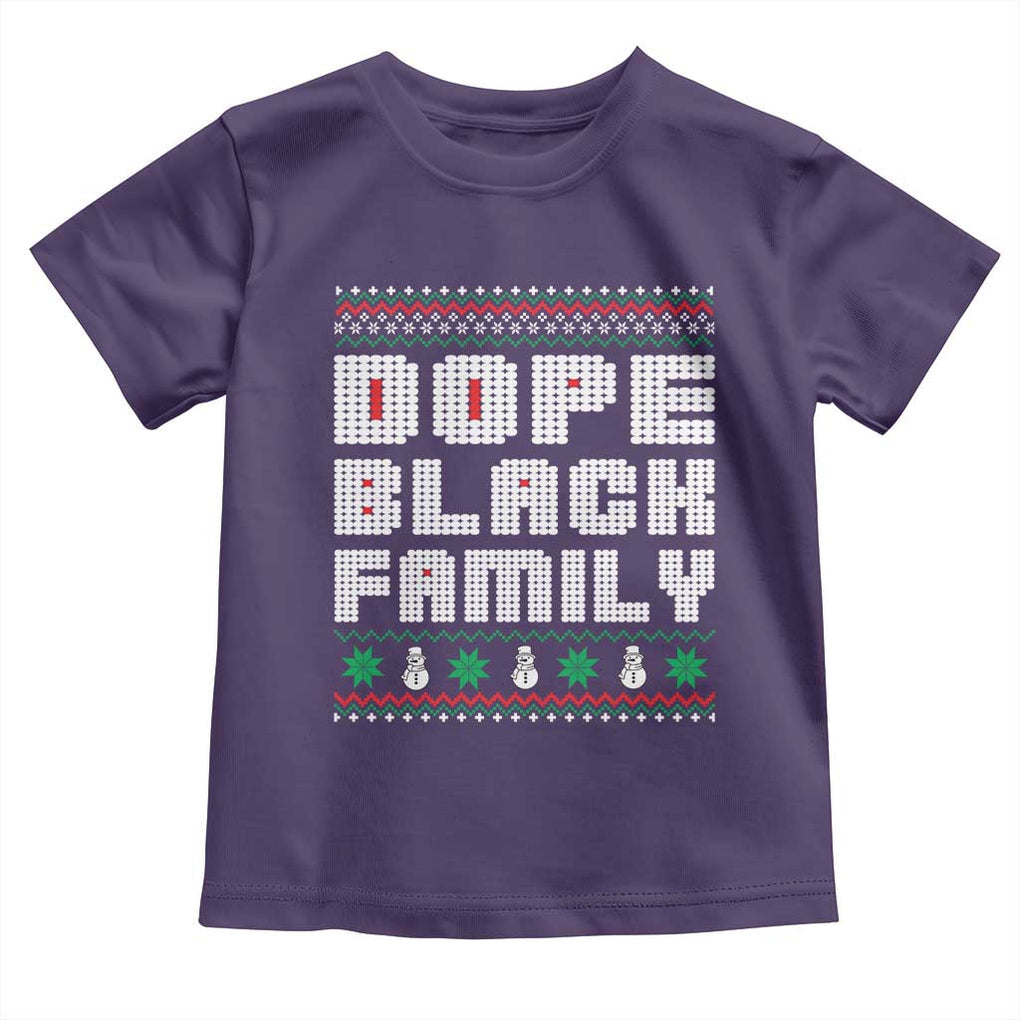 African American Family Christmas Toddler T Shirt Dope Black Family Matching Ugly Xmas TS10 Purple Print Your Wear