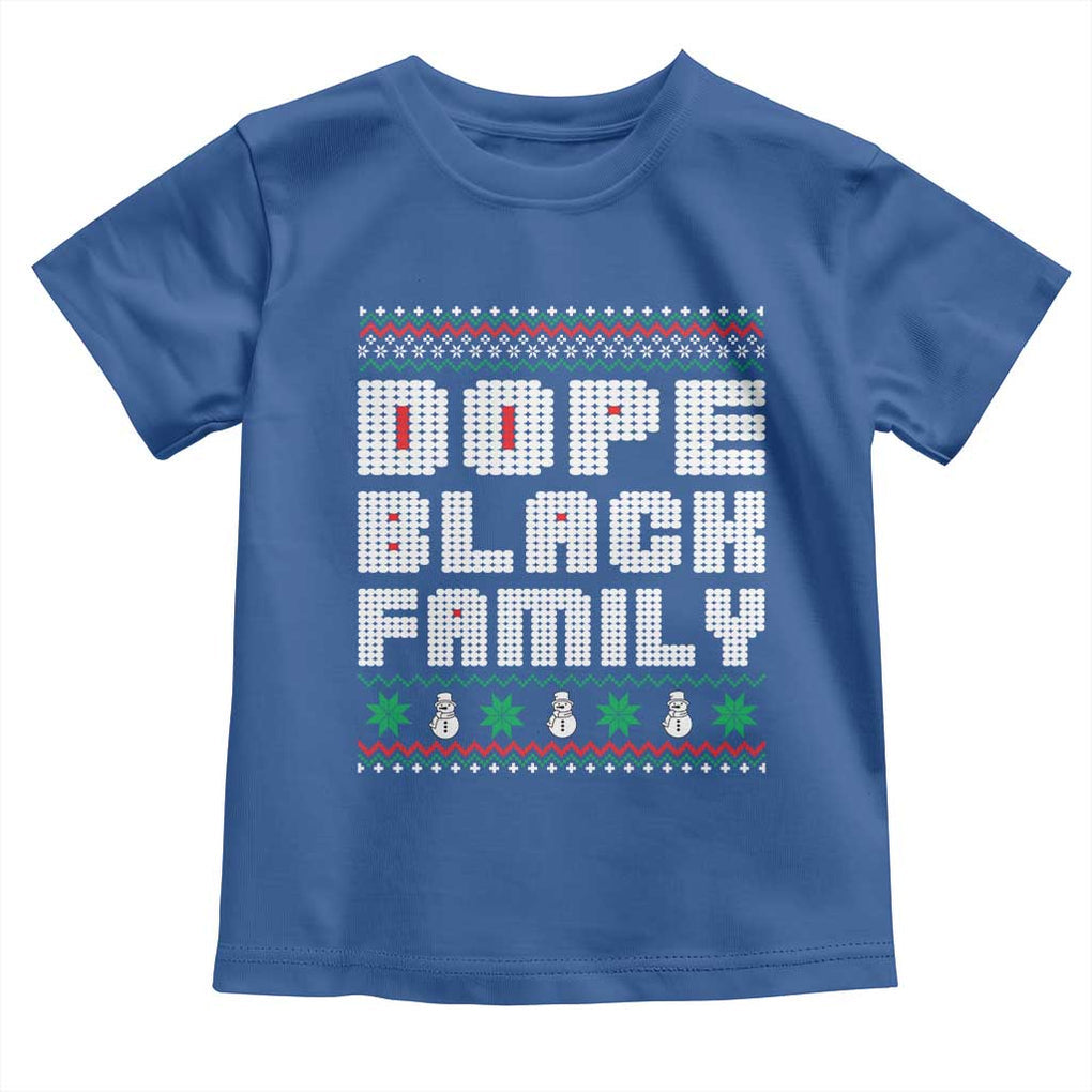 African American Family Christmas Toddler T Shirt Dope Black Family Matching Ugly Xmas TS10 Royal Blue Print Your Wear