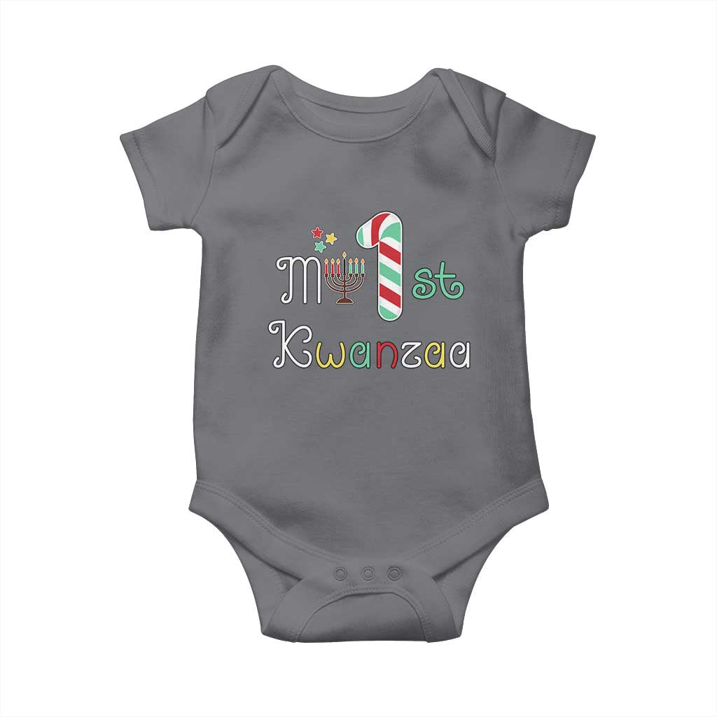 My 1st Kwanzaa Baby Onesie Babys First Kwanzaa Kinara Gift TS10 Charcoal Print Your Wear