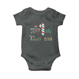 My 1st Kwanzaa Baby Onesie Babys First Kwanzaa Kinara Gift TS10 Dark Heather Print Your Wear