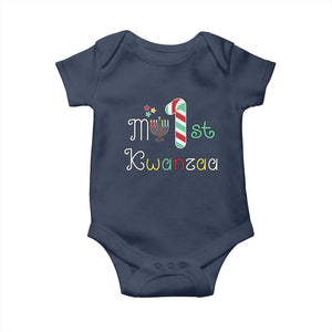 My 1st Kwanzaa Baby Onesie Babys First Kwanzaa Kinara Gift TS10 Navy Print Your Wear