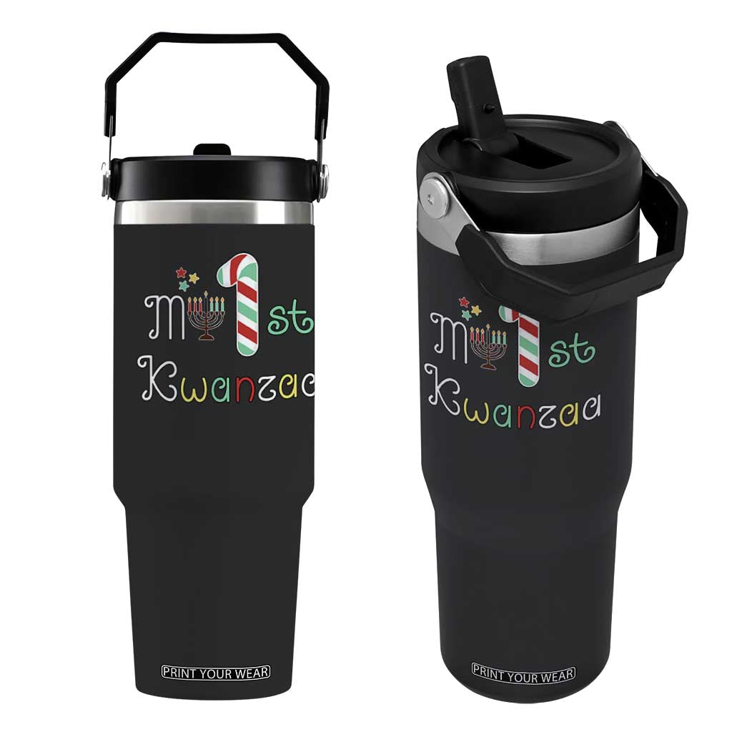 My 1st Kwanzaa Flip Straw Tumbler Babys First Kwanzaa Kinara Gift TS10 One Size: 30 oz Black Print Your Wear