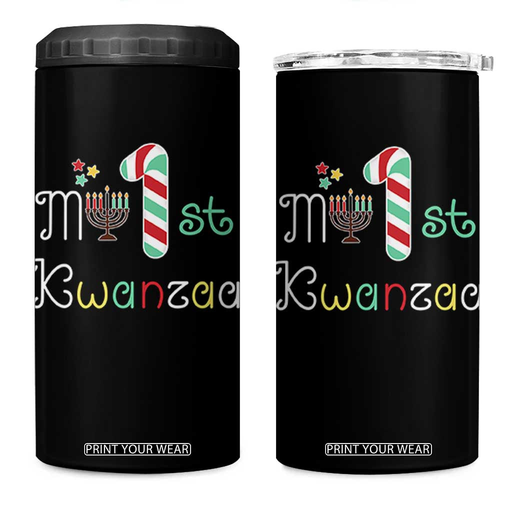 My 1st Kwanzaa 4 in 1 Can Cooler Tumbler Babys First Kwanzaa Kinara Gift TS10 One Size: 16 oz Black Print Your Wear