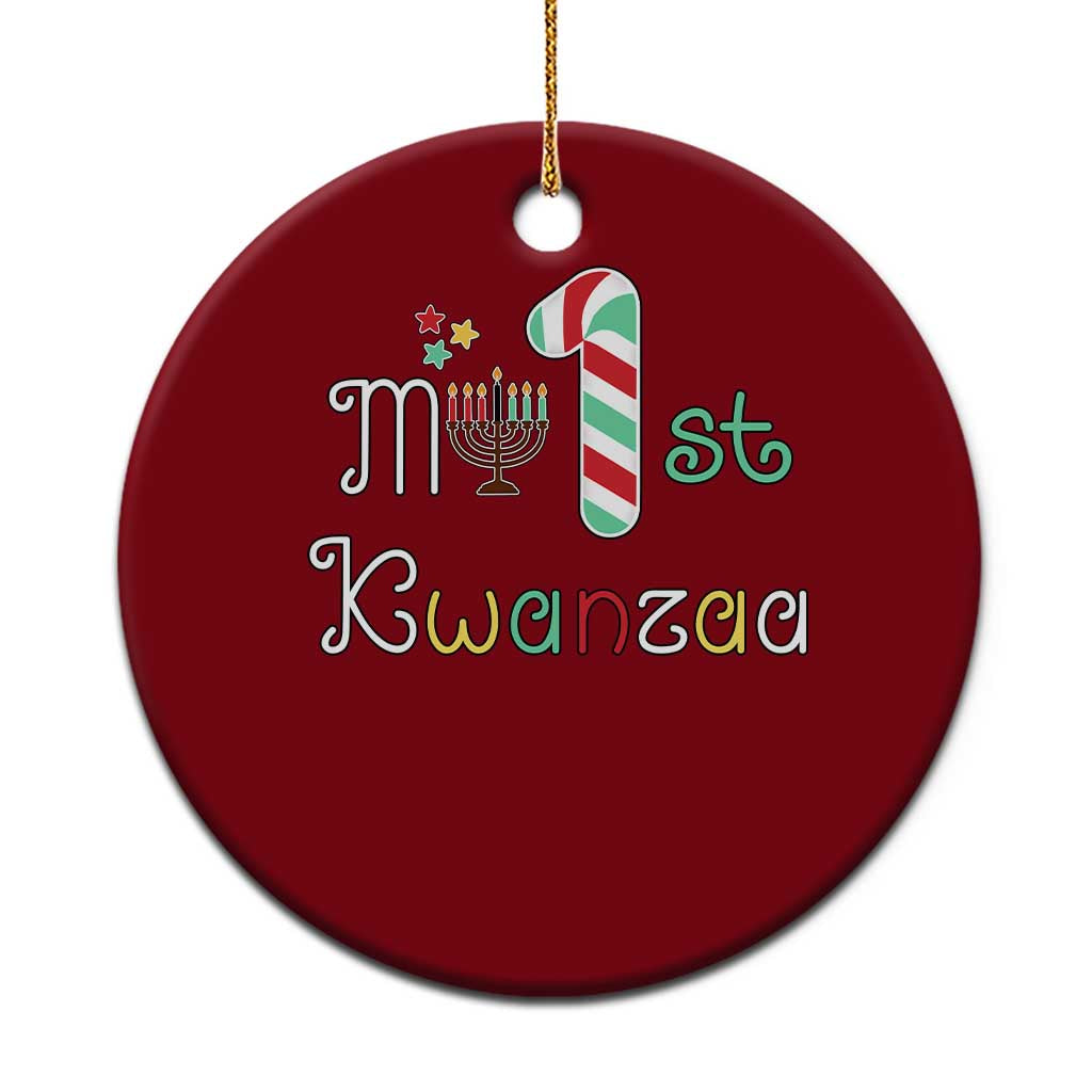My 1st Kwanzaa Ceramic Ornament Babys First Kwanzaa Kinara Gift TS10 1pc Red Print Your Wear