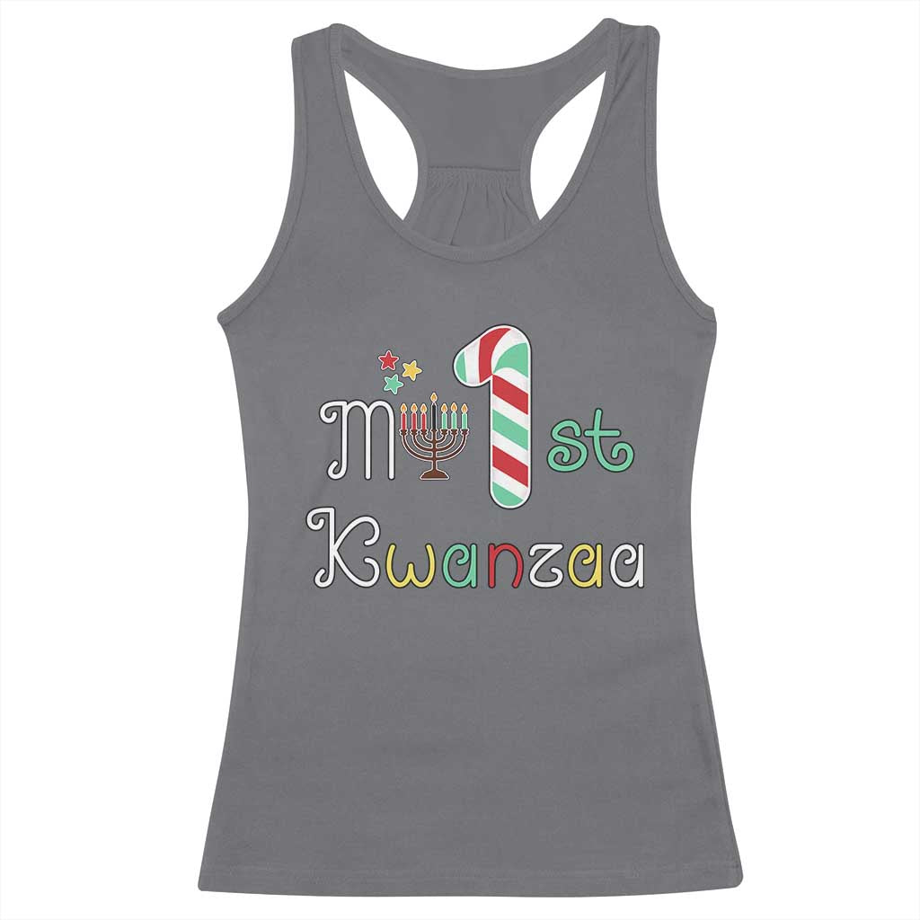 My 1st Kwanzaa Racerback Tank Top Babys First Kwanzaa Kinara Gift TS10 Charcoal Print Your Wear