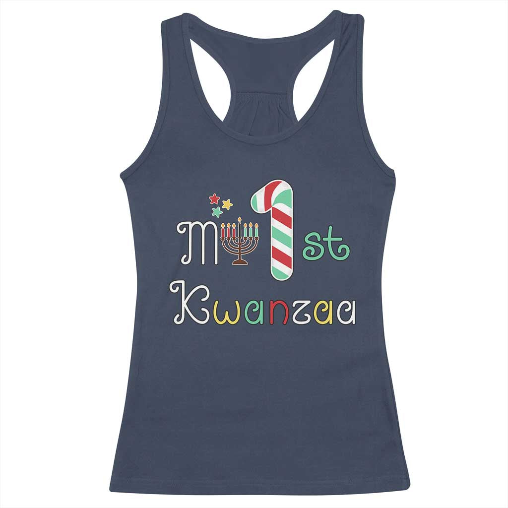 My 1st Kwanzaa Racerback Tank Top Babys First Kwanzaa Kinara Gift TS10 Navy Print Your Wear
