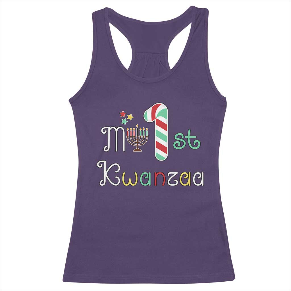 My 1st Kwanzaa Racerback Tank Top Babys First Kwanzaa Kinara Gift TS10 Purple Print Your Wear
