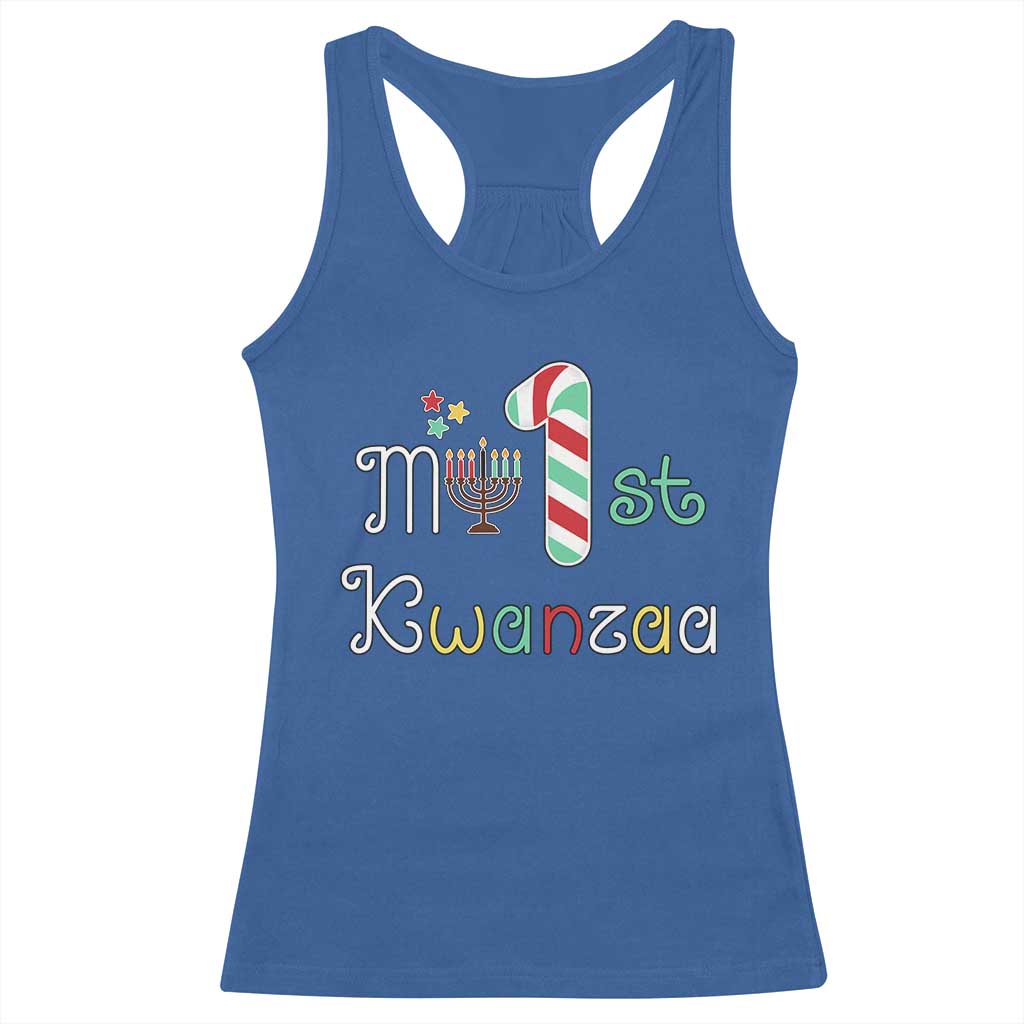 My 1st Kwanzaa Racerback Tank Top Babys First Kwanzaa Kinara Gift TS10 Royal Blue Print Your Wear