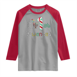 My 1st Kwanzaa Raglan Shirt Babys First Kwanzaa Kinara Gift TS10 Sport Gray Red Print Your Wear