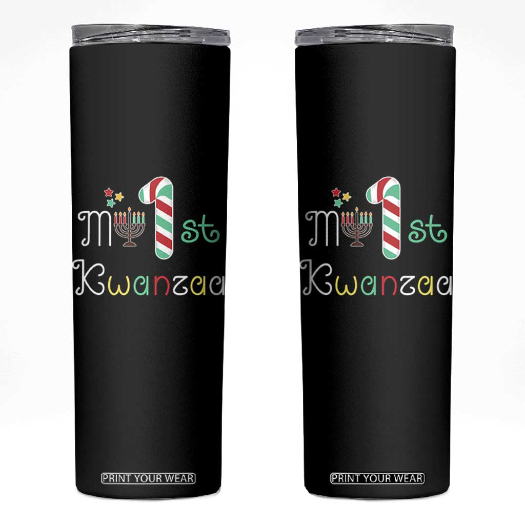 My 1st Kwanzaa Skinny Tumbler Babys First Kwanzaa Kinara Gift TS10 Black Print Your Wear