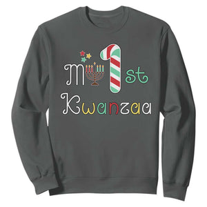My 1st Kwanzaa Sweatshirt Babys First Kwanzaa Kinara Gift TS10 Dark Heather Print Your Wear