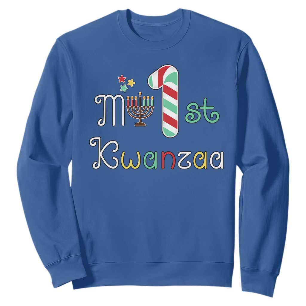 My 1st Kwanzaa Sweatshirt Babys First Kwanzaa Kinara Gift TS10 Royal Blue Print Your Wear