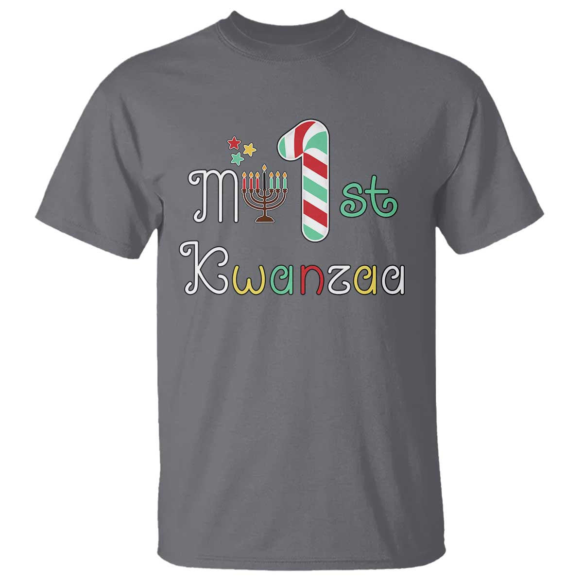 My 1st Kwanzaa T Shirt Babys First Kwanzaa Kinara Gift TS10 Charcoal Print Your Wear