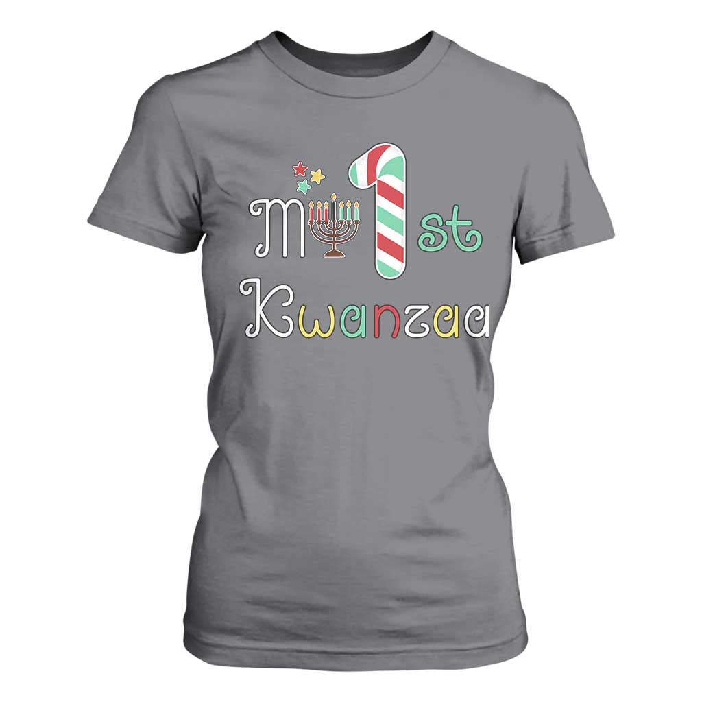 My 1st Kwanzaa T Shirt For Women Babys First Kwanzaa Kinara Gift TS10 Charcoal Print Your Wear