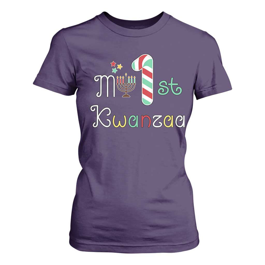 My 1st Kwanzaa T Shirt For Women Babys First Kwanzaa Kinara Gift TS10 Purple Print Your Wear