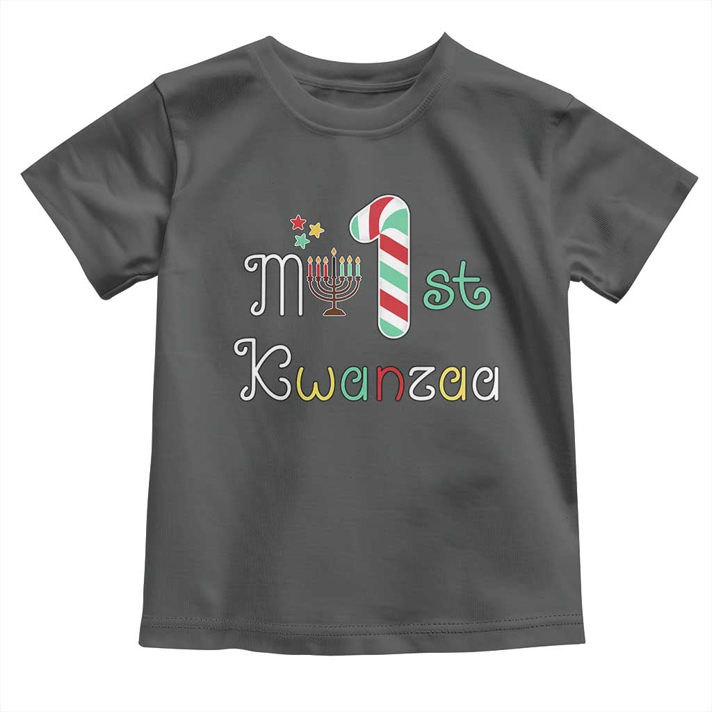 My 1st Kwanzaa Toddler T Shirt Babys First Kwanzaa Kinara Gift TS10 Dark Heather Print Your Wear