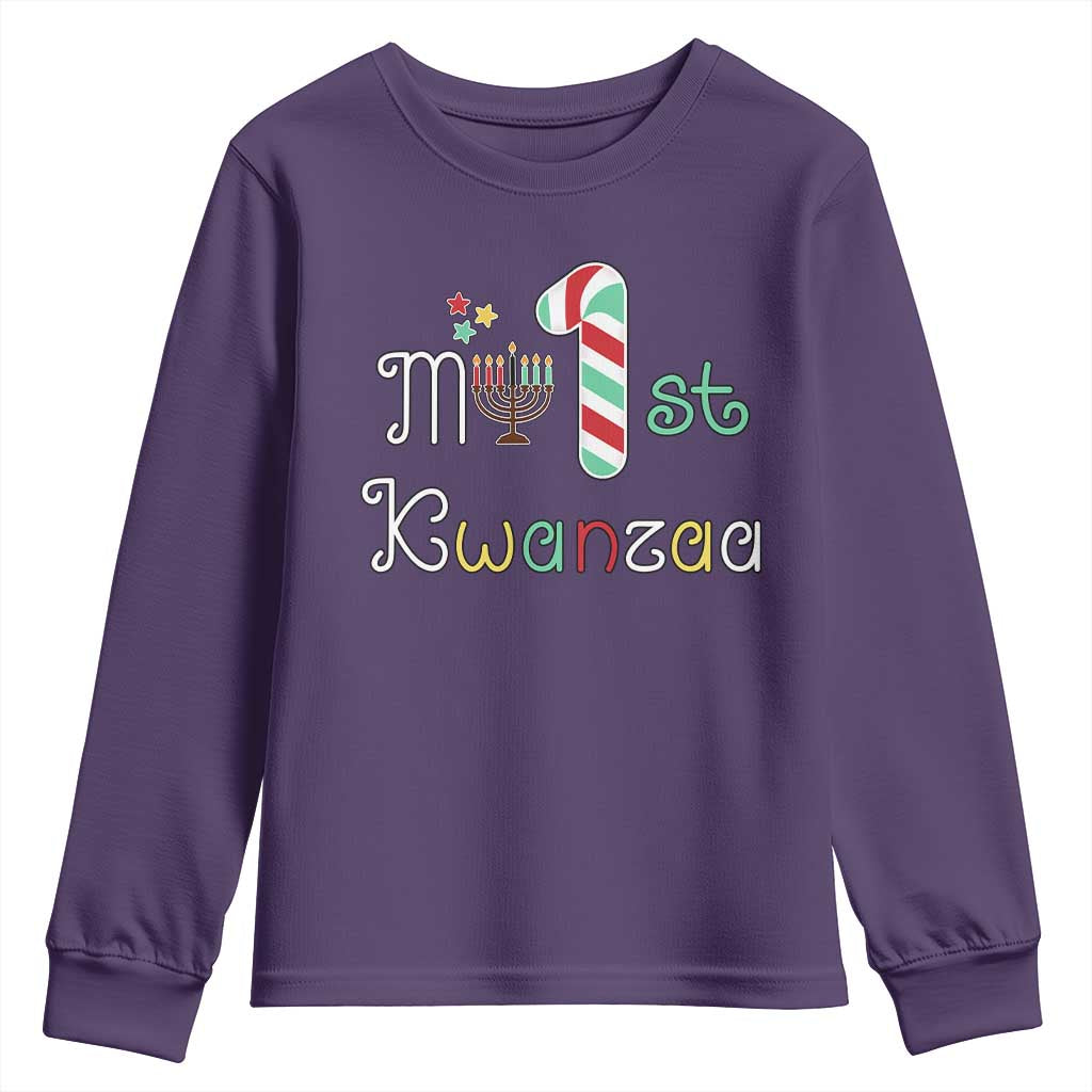 My 1st Kwanzaa Youth Sweatshirt Babys First Kwanzaa Kinara Gift TS10 Purple Print Your Wear
