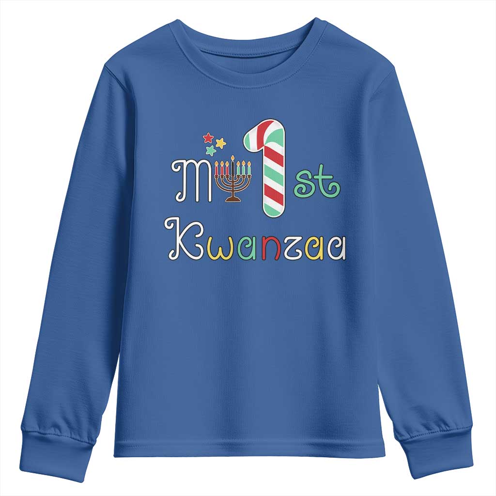My 1st Kwanzaa Youth Sweatshirt Babys First Kwanzaa Kinara Gift TS10 Royal Blue Print Your Wear