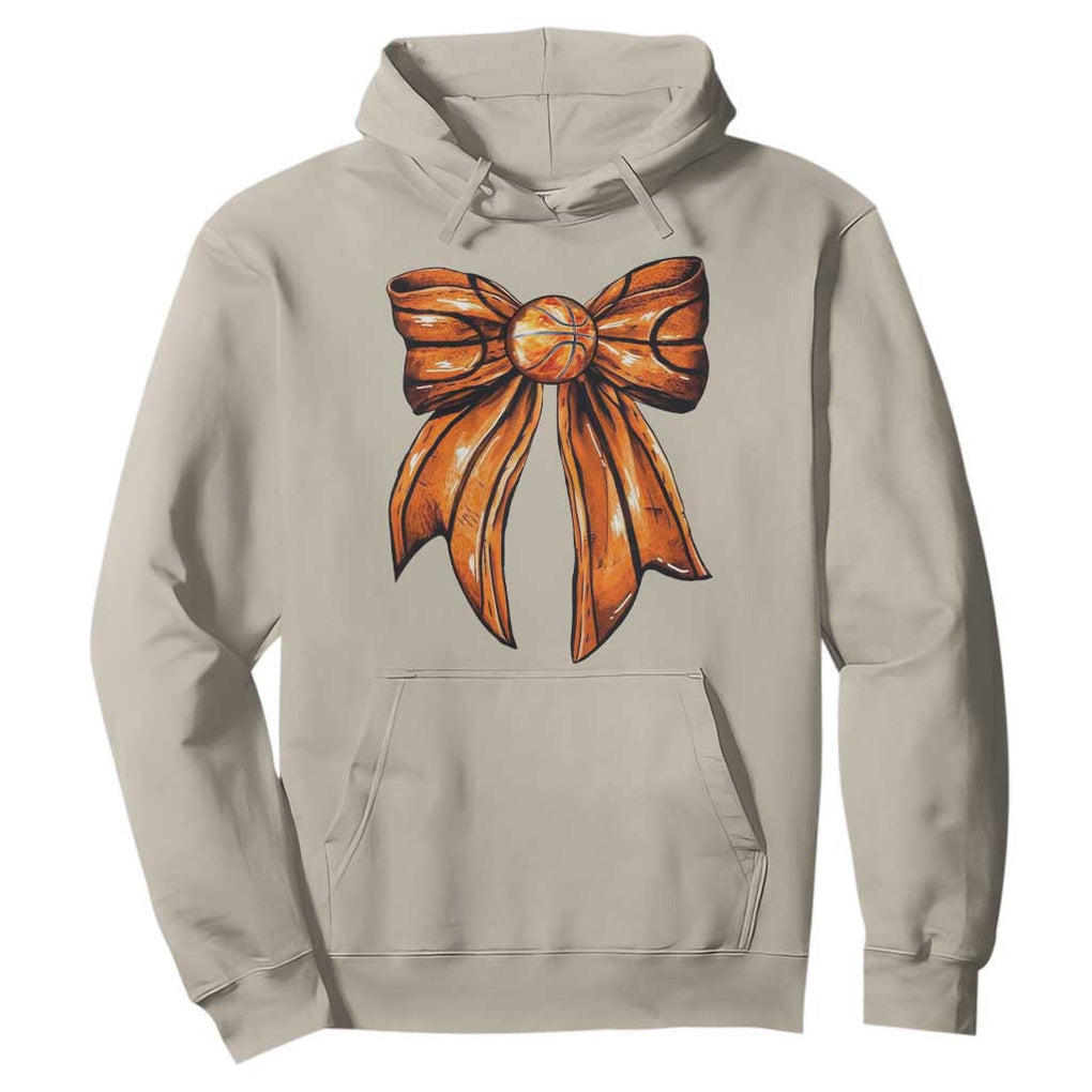 Basketball Coquette Bow Hoodie Game Day TS10 Sand Print Your Wear