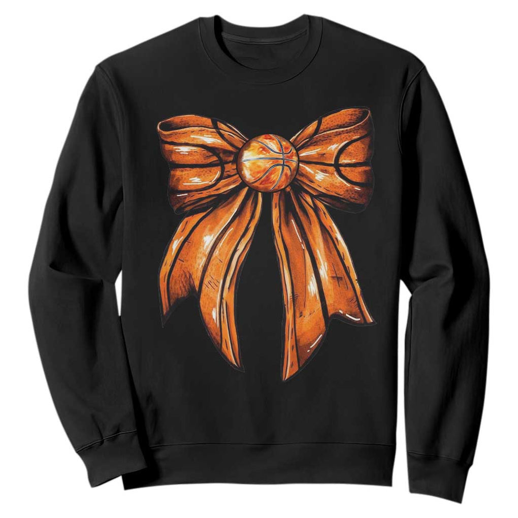 Basketball Coquette Bow Sweatshirt Game Day TS10 Black Print Your Wear