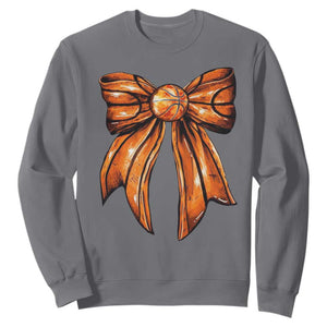 Basketball Coquette Bow Sweatshirt Game Day TS10 Charcoal Print Your Wear