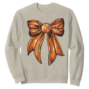 Basketball Coquette Bow Sweatshirt Game Day TS10 Sand Print Your Wear