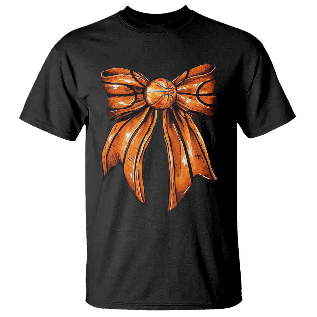Basketball Coquette Bow T Shirt Game Day TS10 Black Print Your Wear