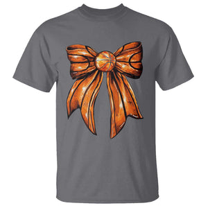 Basketball Coquette Bow T Shirt Game Day TS10 Charcoal Print Your Wear