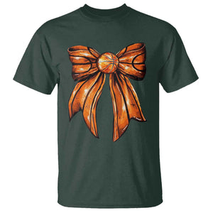 Basketball Coquette Bow T Shirt Game Day TS10 Dark Forest Green Print Your Wear