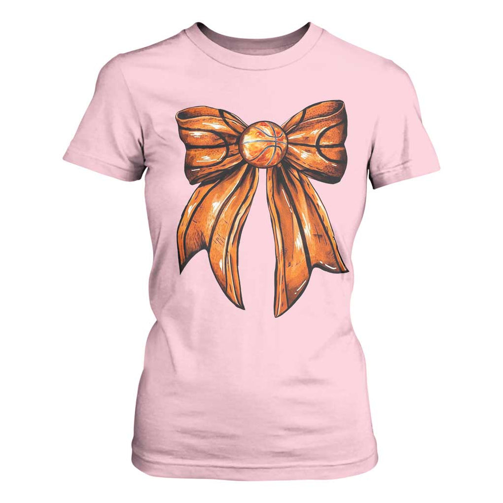 Basketball Coquette Bow T Shirt For Women Game Day TS10 Light Pink Print Your Wear