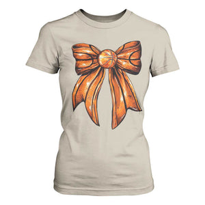 Basketball Coquette Bow T Shirt For Women Game Day TS10 Sand Print Your Wear