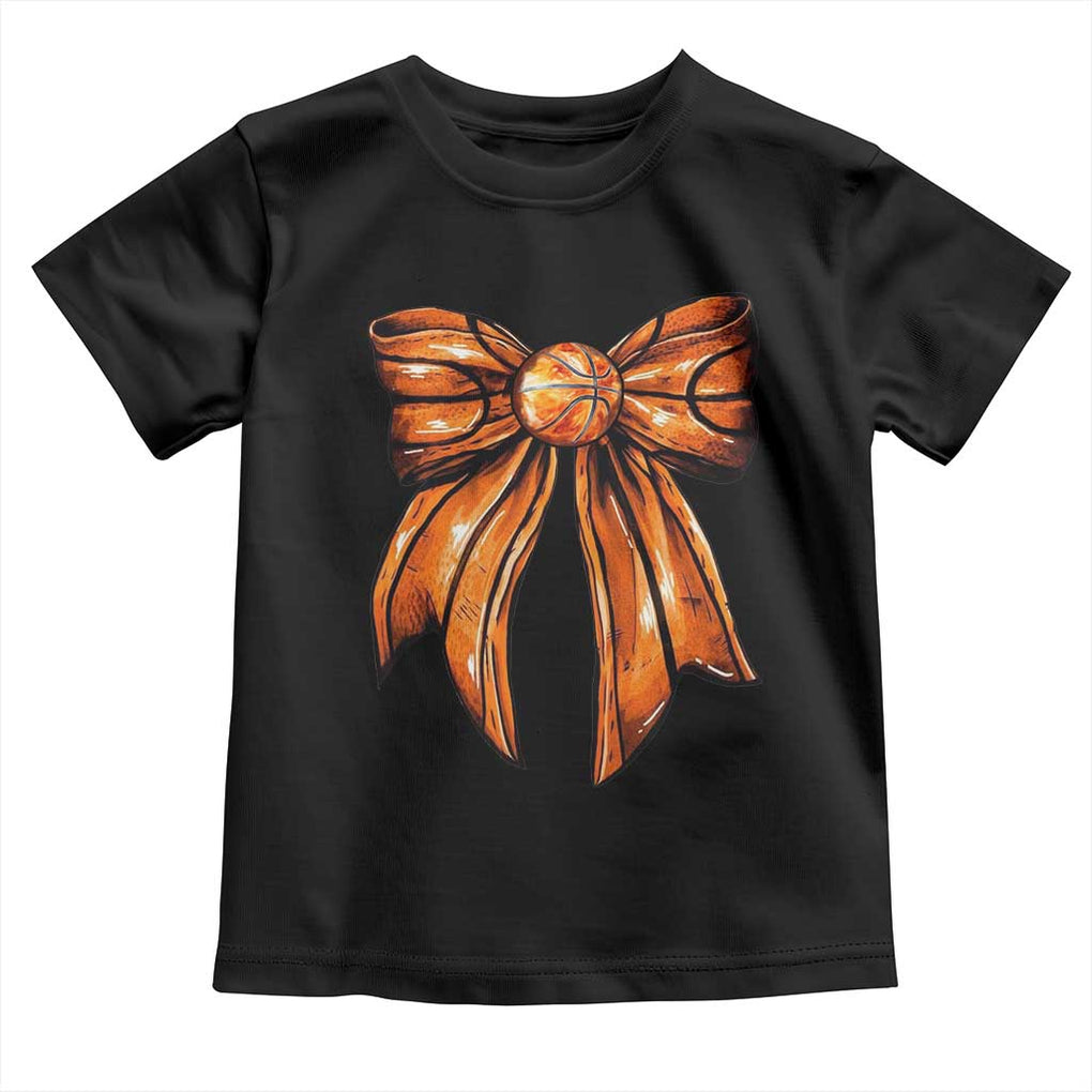 Basketball Coquette Bow Toddler T Shirt Game Day TS10 Black Print Your Wear