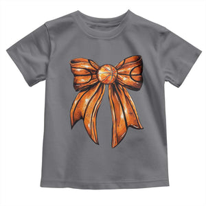 Basketball Coquette Bow Toddler T Shirt Game Day TS10 Charcoal Print Your Wear