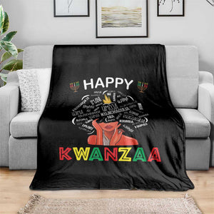 Happy Kwanzaa Throw Blanket African American Afro Queen Nguzo Saba TS10 Print Your Wear