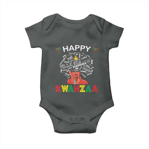 Happy Kwanzaa Baby Onesie African American Afro Queen Nguzo Saba TS10 Dark Heather Print Your Wear