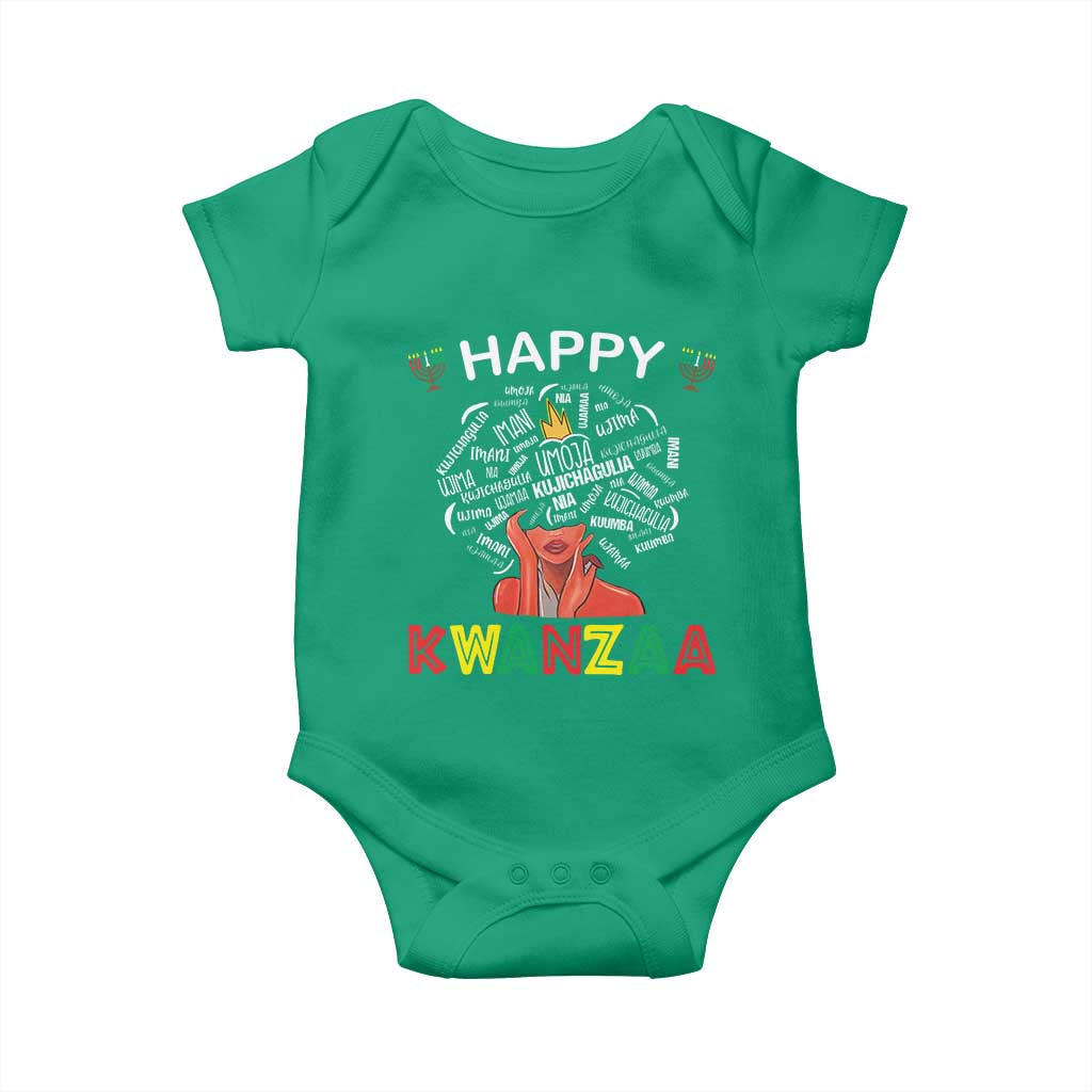 Happy Kwanzaa Baby Onesie African American Afro Queen Nguzo Saba TS10 Irish Green Print Your Wear