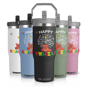 Happy Kwanzaa Flip Straw Tumbler African American Afro Queen Nguzo Saba TS10 Print Your Wear