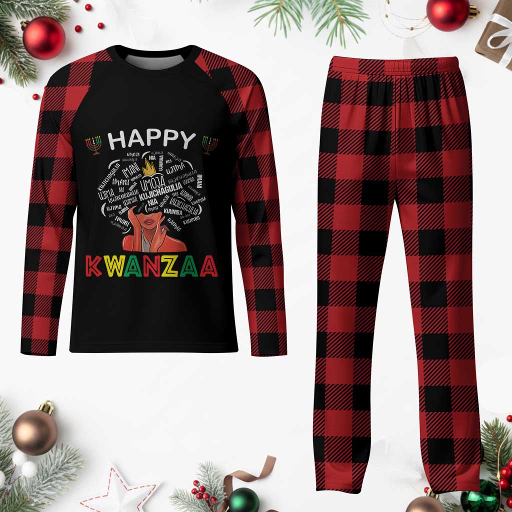 Happy Kwanzaa Plaid Pajama Set African American Afro Queen Nguzo Saba TS10 Buffalo Plaid Print Your Wear