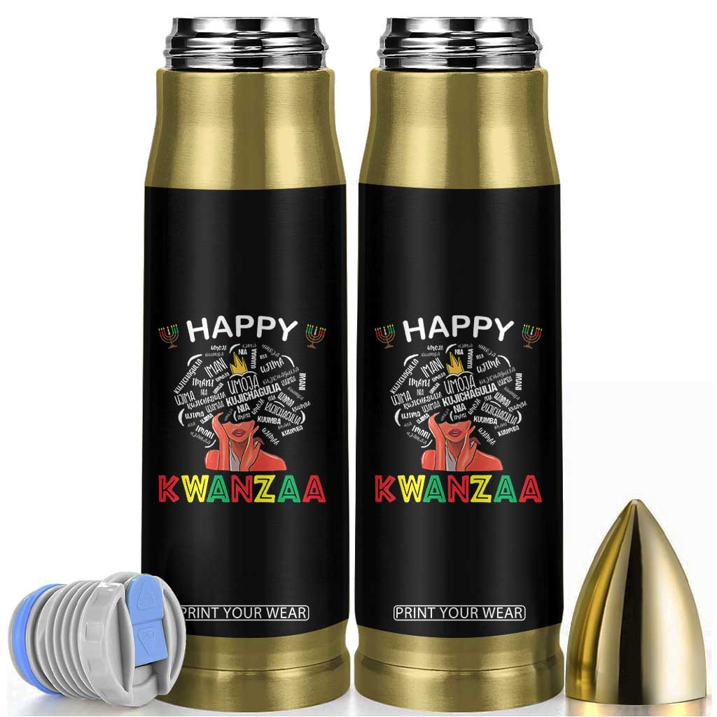 Happy Kwanzaa Bullet Tumbler African American Afro Queen Nguzo Saba TS10 Black Print Your Wear