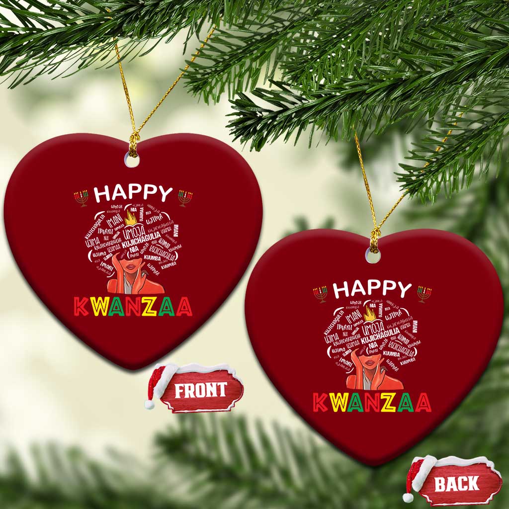 Happy Kwanzaa Ceramic Ornament African American Afro Queen Nguzo Saba TS10 Print Your Wear