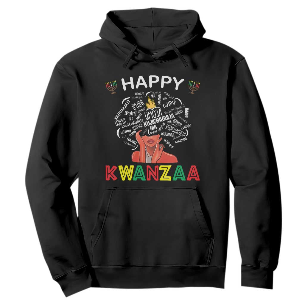 Happy Kwanzaa Hoodie African American Afro Queen Nguzo Saba TS10 Black Print Your Wear