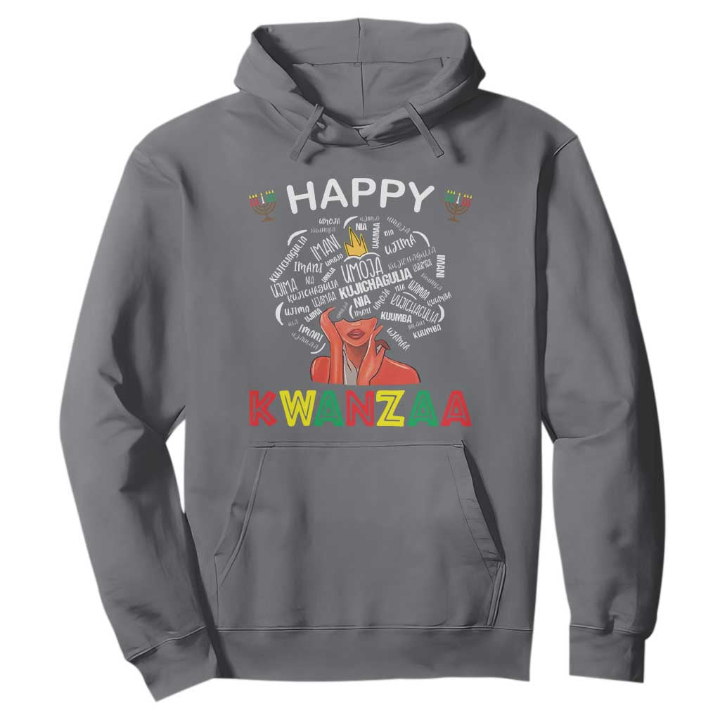 Happy Kwanzaa Hoodie African American Afro Queen Nguzo Saba TS10 Charcoal Print Your Wear
