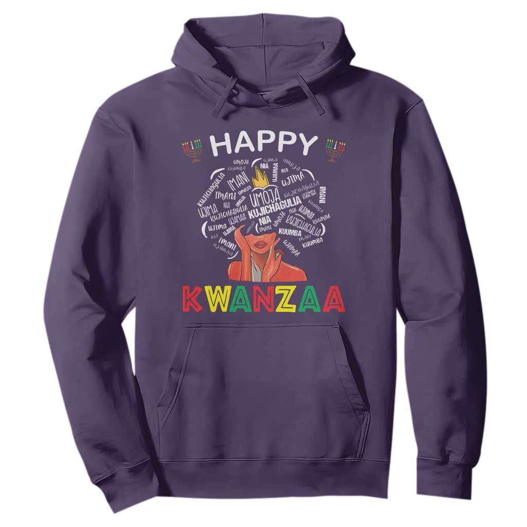 Happy Kwanzaa Hoodie African American Afro Queen Nguzo Saba TS10 Purple Print Your Wear