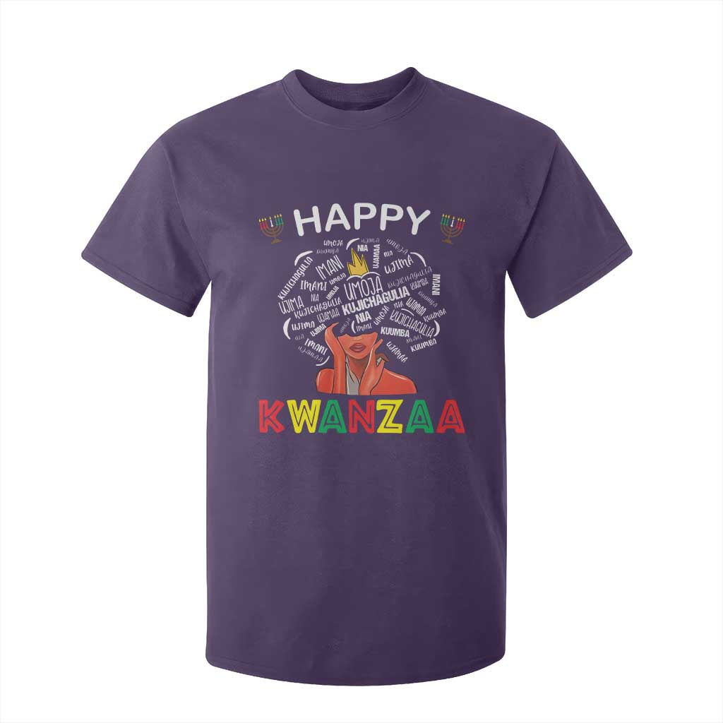 Happy Kwanzaa T Shirt For Kid African American Afro Queen Nguzo Saba TS10 Purple Print Your Wear