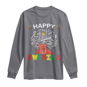 Happy Kwanzaa Long Sleeve Shirt African American Afro Queen Nguzo Saba TS10 Charcoal Print Your Wear