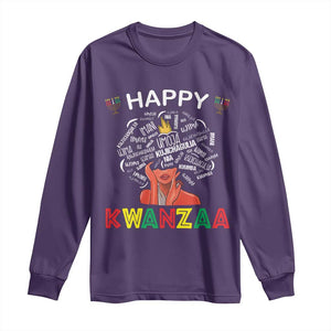 Happy Kwanzaa Long Sleeve Shirt African American Afro Queen Nguzo Saba TS10 Purple Print Your Wear