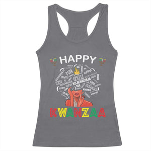 Happy Kwanzaa Racerback Tank Top African American Afro Queen Nguzo Saba TS10 Charcoal Print Your Wear