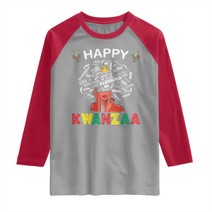 Happy Kwanzaa Raglan Shirt African American Afro Queen Nguzo Saba TS10 Sport Gray Red Print Your Wear