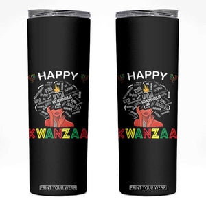 Happy Kwanzaa Skinny Tumbler African American Afro Queen Nguzo Saba TS10 Black Print Your Wear