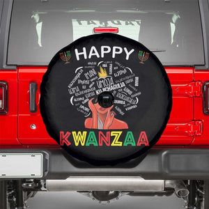 Happy Kwanzaa Spare Tire Cover African American Afro Queen Nguzo Saba TS10 Black Print Your Wear